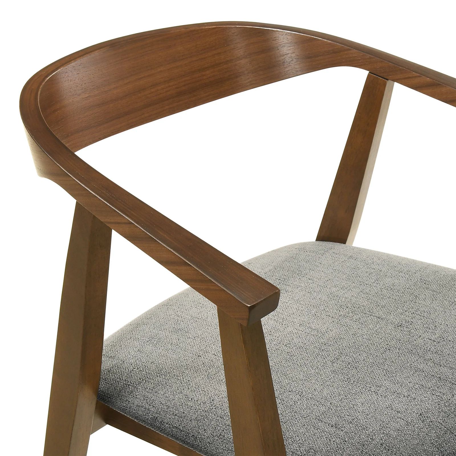 Wood Dining Chair in Walnut Finish with Charcoal Fabric - Set of 2 - Image 6