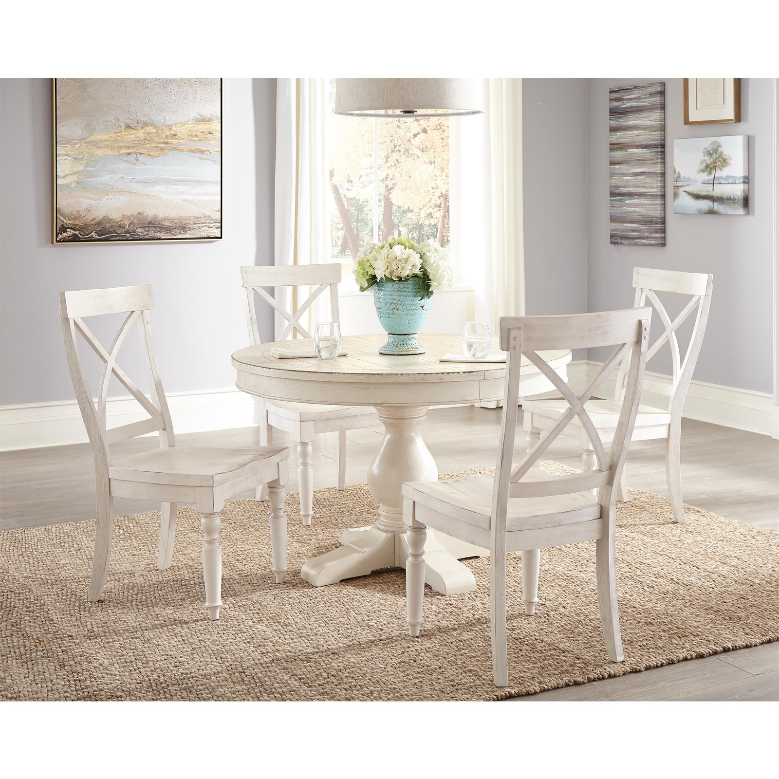 Aberdeen X-back Side Chair in Weathered Worn White - Image 2