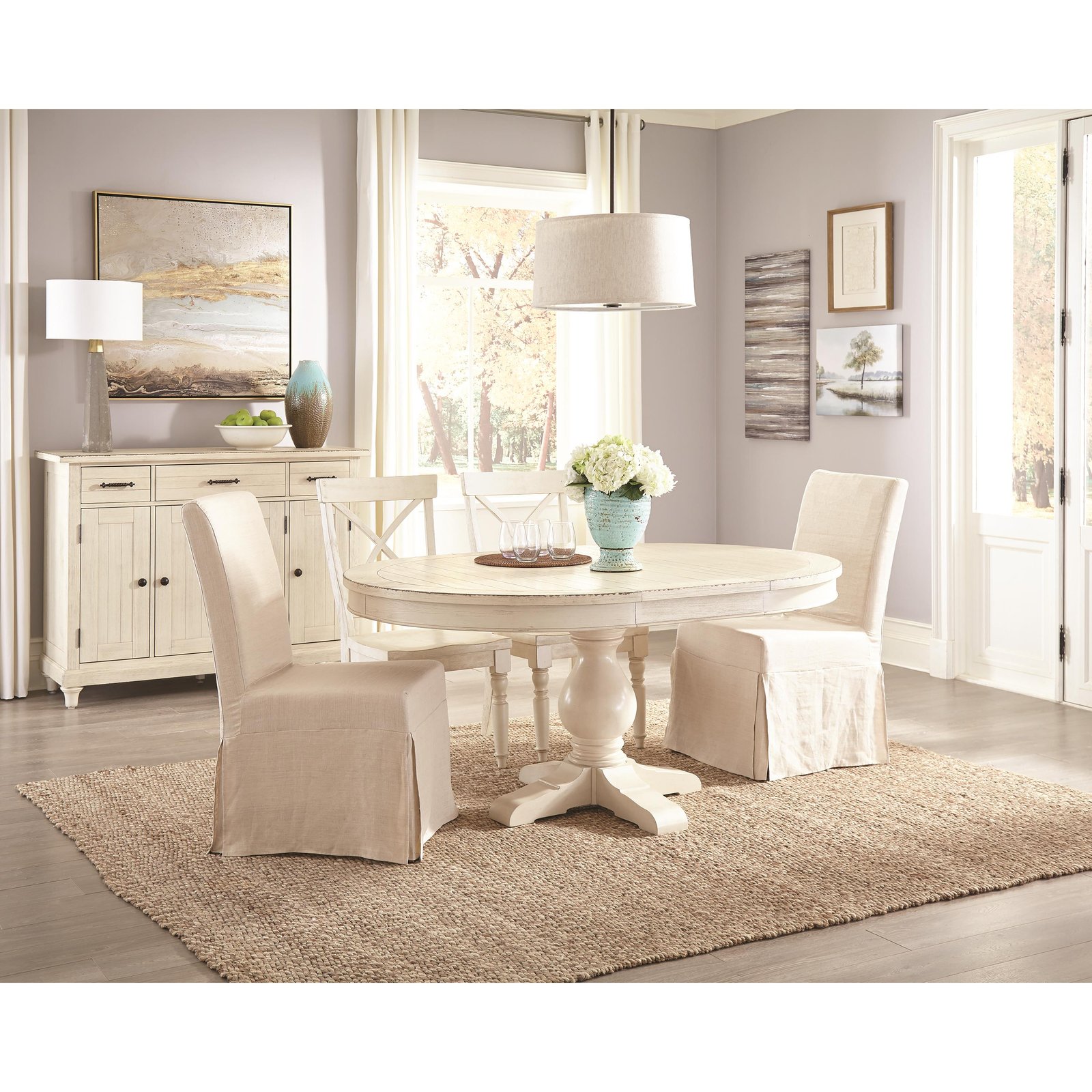 Aberdeen X-back Side Chair in Weathered Worn White - Image 4