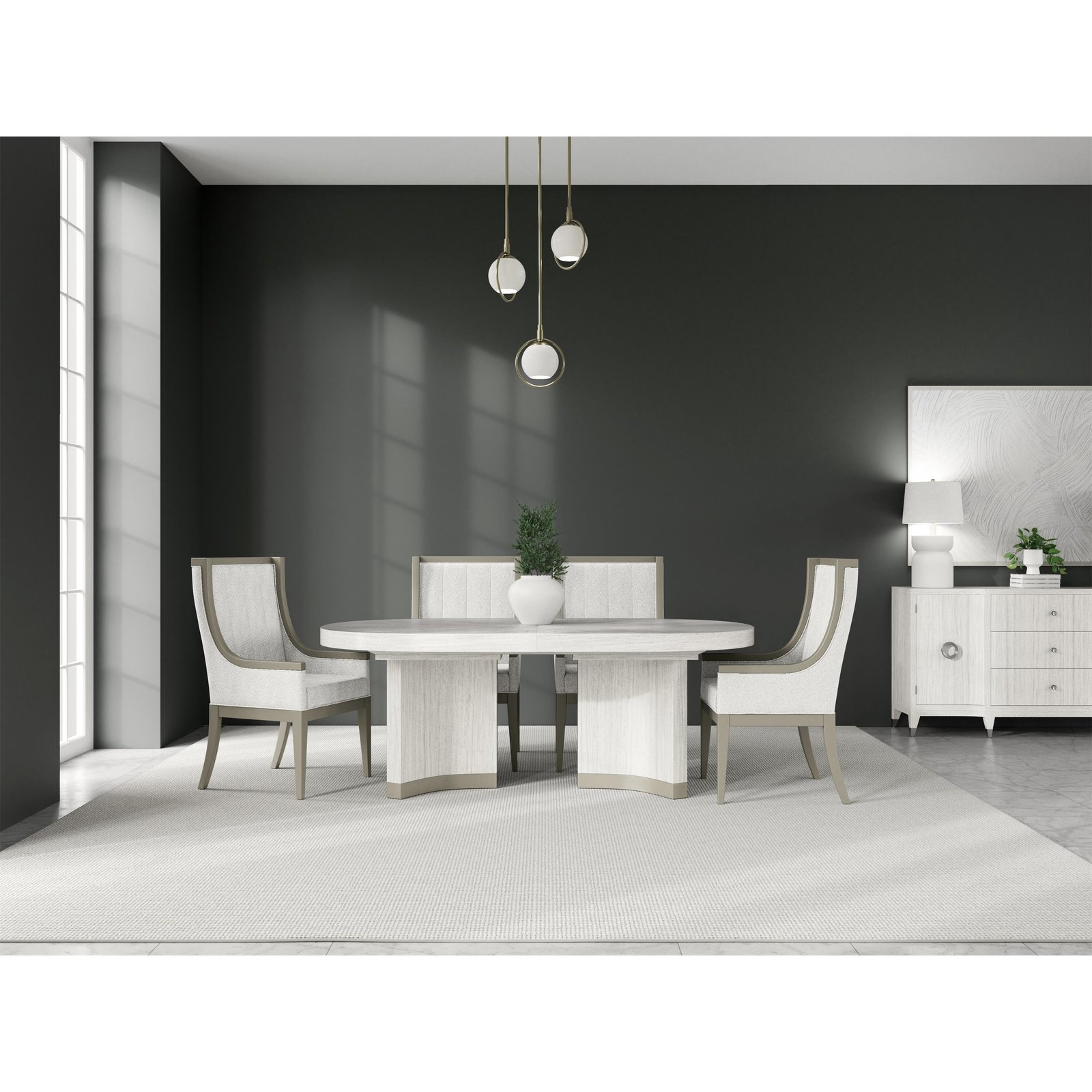 Hepburn Upholstered Host Chair in Platinum Drift - Image 2