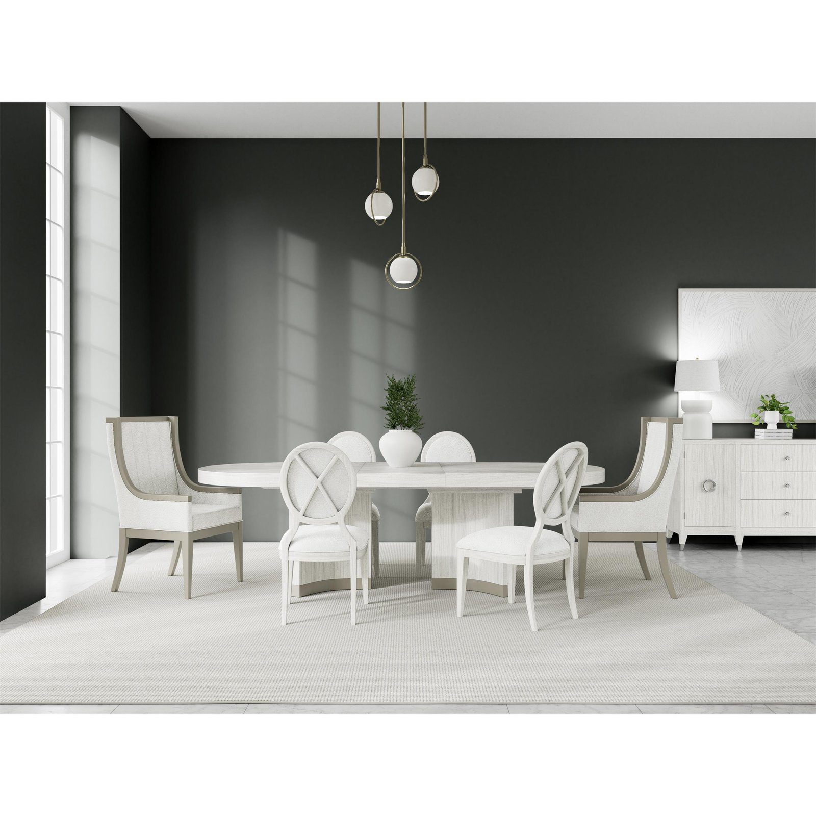 Hepburn Upholstered Host Chair in Platinum Drift - Image 4