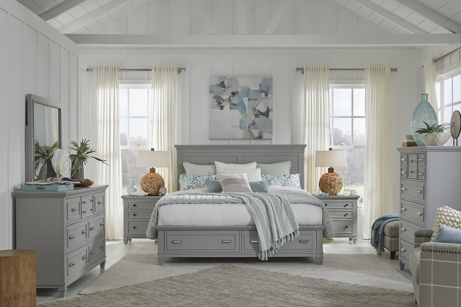 Charleston Landscape Mirror in Harbor Gray - Image 3