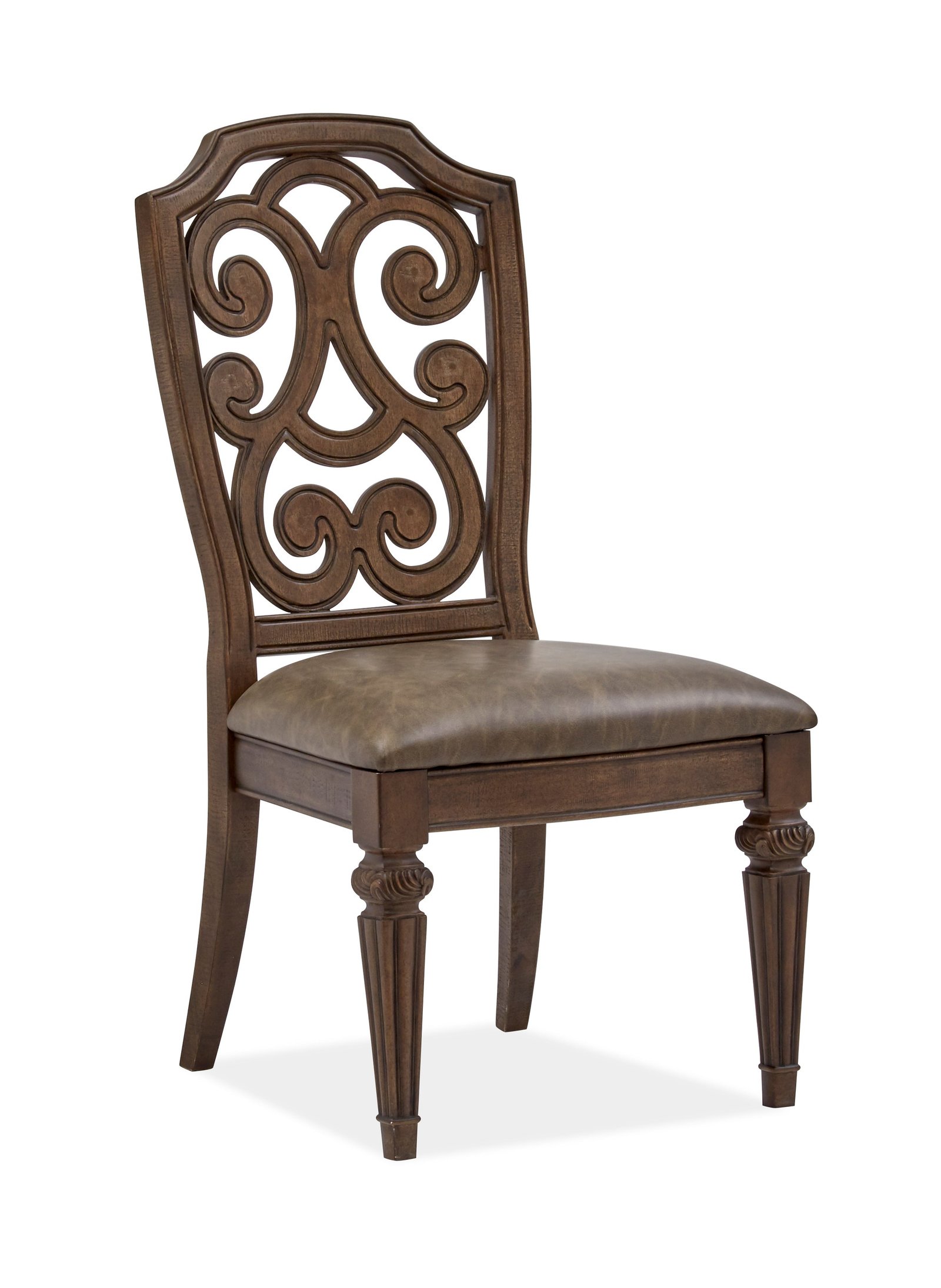 Durango Dining Side Chair w/Upholstered Seat (2/ctn) in Willadeene Brown - Image 3