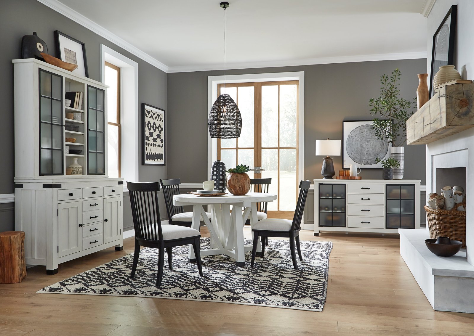 Harper Springs Dining Side Chair w/Uph.Seat&Wood WindsorBack(2/ctn) in Silo White - Image 5