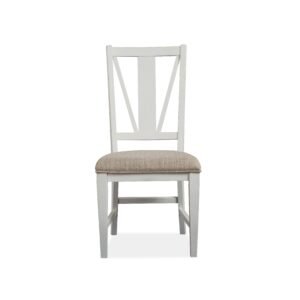 Heron Cove Dining Side Chair w/Upholstered Seat (2/ctn) in Chalk White and Dovetail Grey