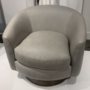 Camino Leather Swivel Chair in Gray