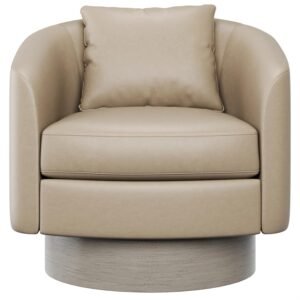 Camino Leather Swivel Chair in Beige