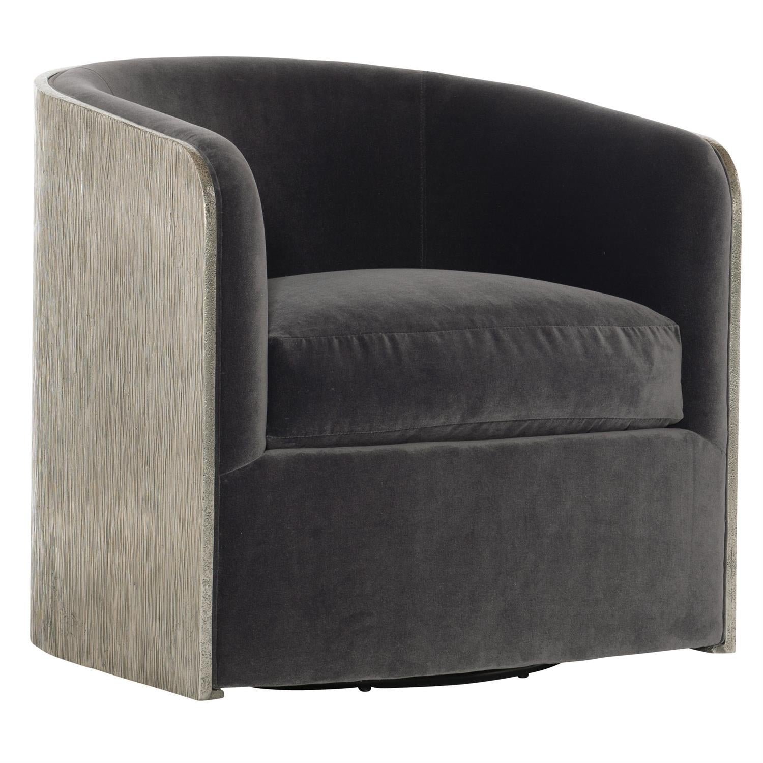 Eliot Fabric Swivel Chair in Black - Image 2