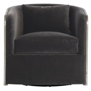 Eliot Fabric Swivel Chair in Black