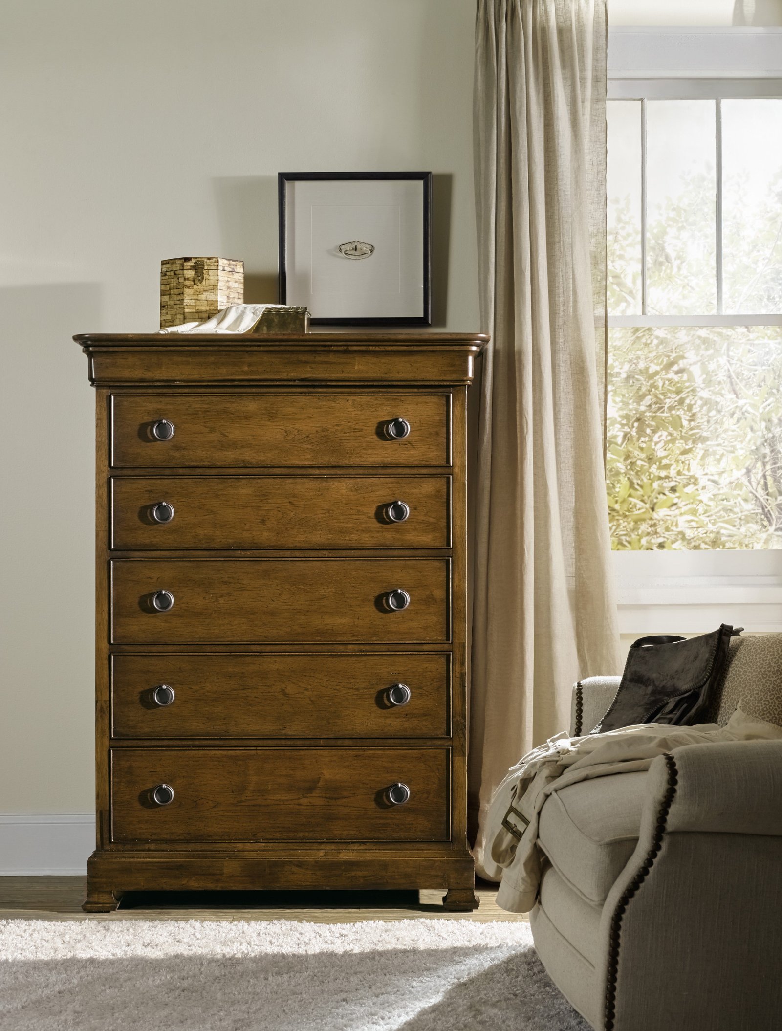 Hooker Furniture Archivist Six-Drawer Chest in Dark Wood - Image 3